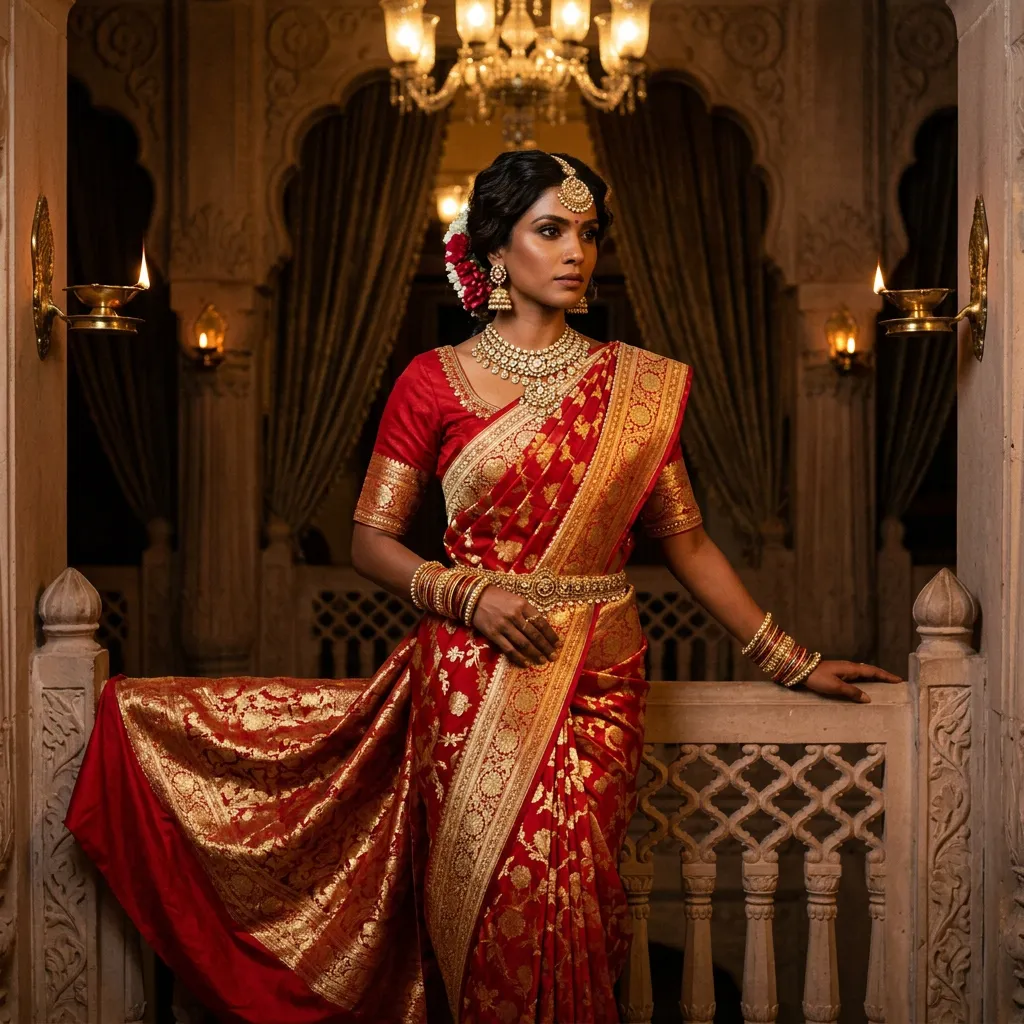 Celebrity in Banarasi Saree
