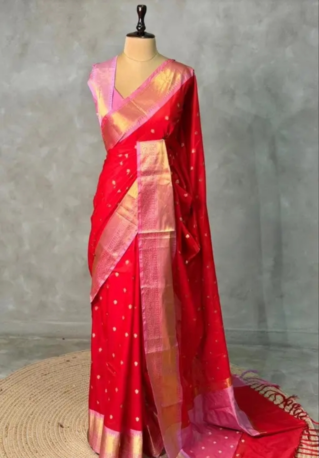 Soft premium red saree