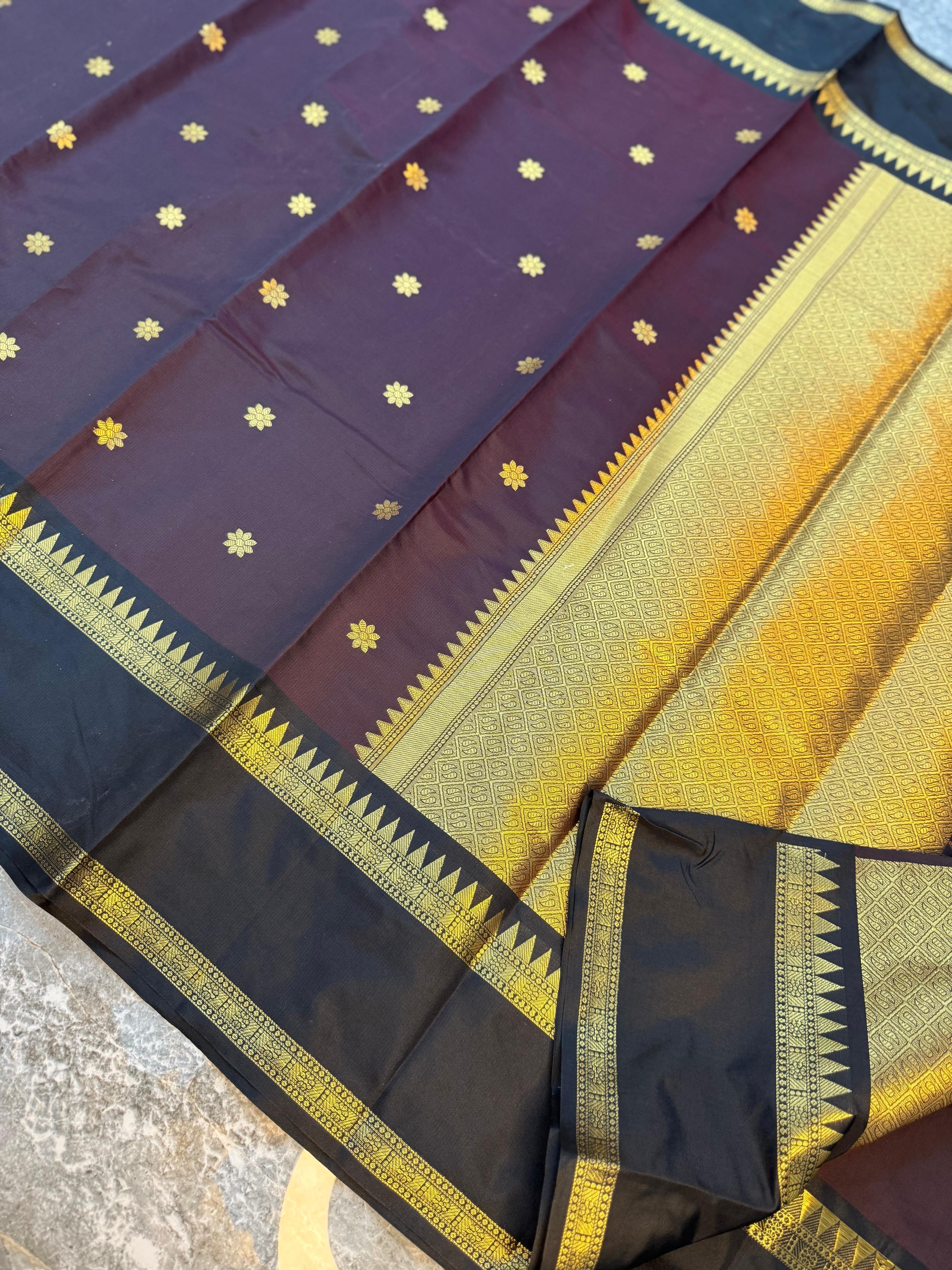 Classic Banarasi Semi Katan Silk Saree in Rich Plum